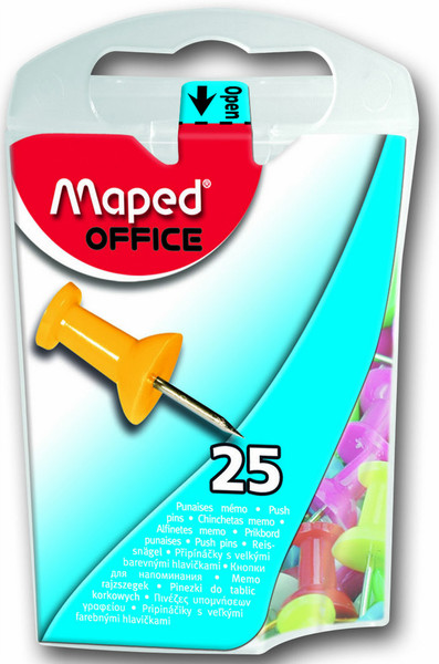 Maped 345011 Синий, Зеленый, Розовый, Красный, Желтый 25шт канцелярская кнопка