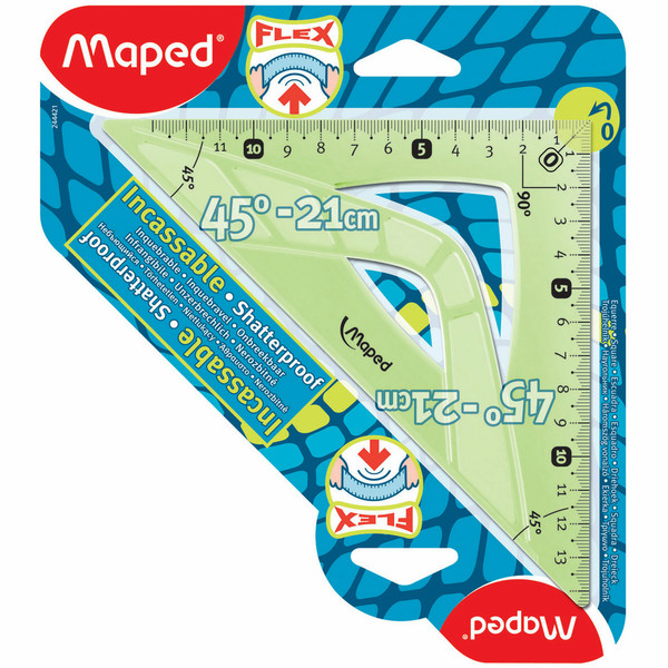 Maped Flex 45° triangle Plastic Green,Translucent