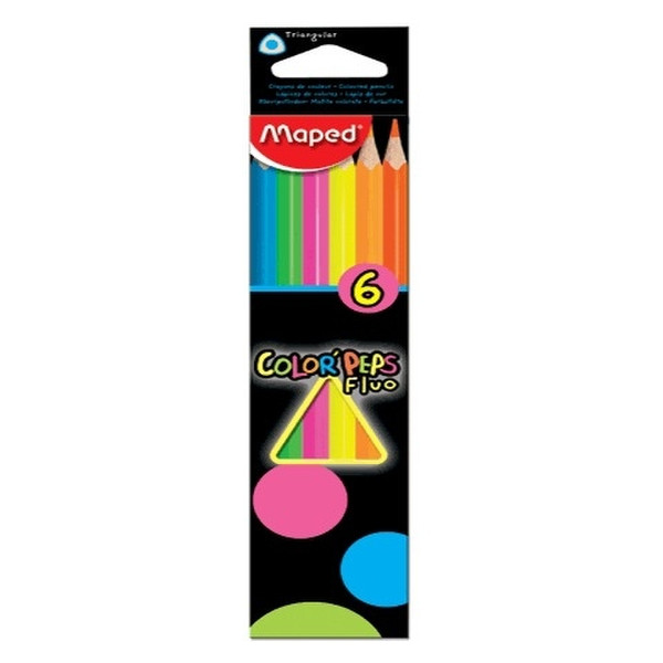 Maped Color Peps Fluo 6шт графитовый карандаш