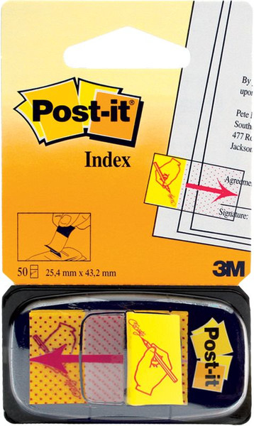 Post-It 680-31 Blank tab index Polypropylene (PP) Yellow tab index