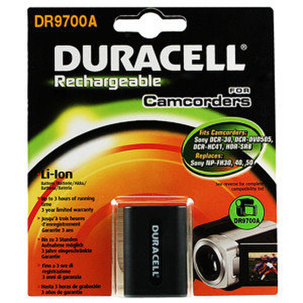 Duracell Camcorder Battery 7.4v 650mAh Lithium-Ion (Li-Ion) 650mAh 7.4V Wiederaufladbare Batterie