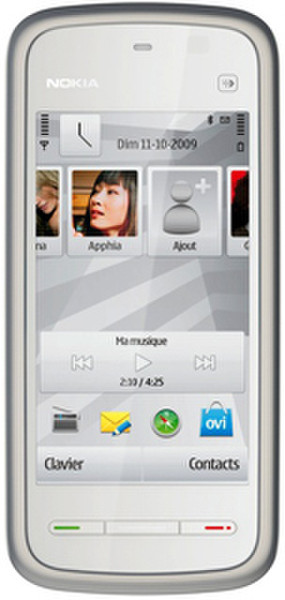 Nokia 5230 Одна SIM-карта Cеребряный, Белый смартфон
