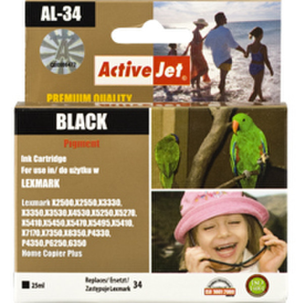 ActiveJet AL-34 Пигментный черный струйный картридж