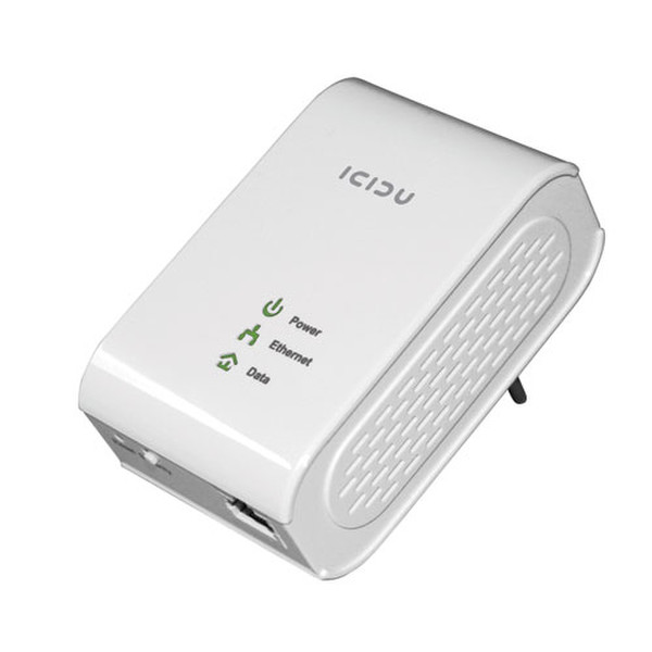 ICIDU Homeplug Adapter 200M 200Mbit/s Ethernet LAN White 1pc(s) PowerLine network adapter