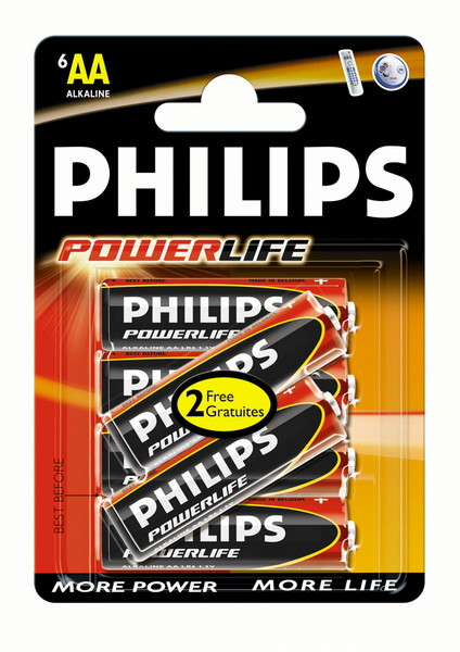 Philips PowerLife LR6PB6C/10 Щелочной 1.5В батарейки