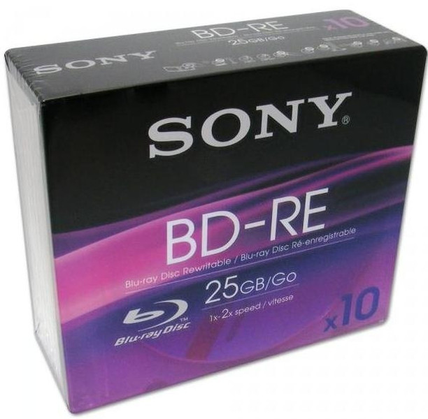 Sony 10BNE25BSS 25GB BD-RE 10Stück(e) Leere Blu-Ray Disc