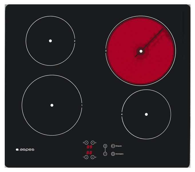 Aspes 3VAT1400R Eingebaut Ceramic hob Schwarz Kochfeld