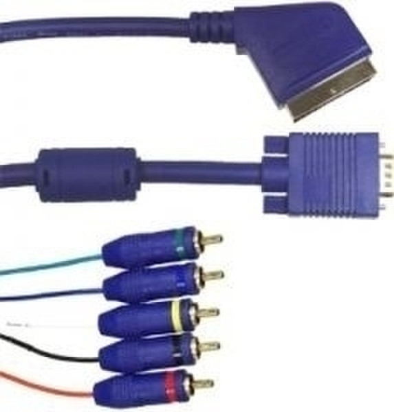 Eagle 31343610 10м SCART (21-pin) Синий адаптер для видео кабеля