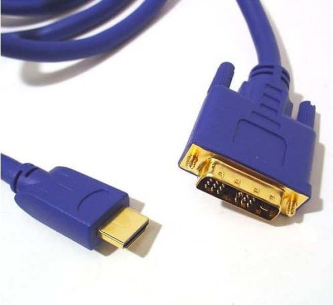 Eagle 313497915 15m HDMI DVI-D Blue video cable adapter