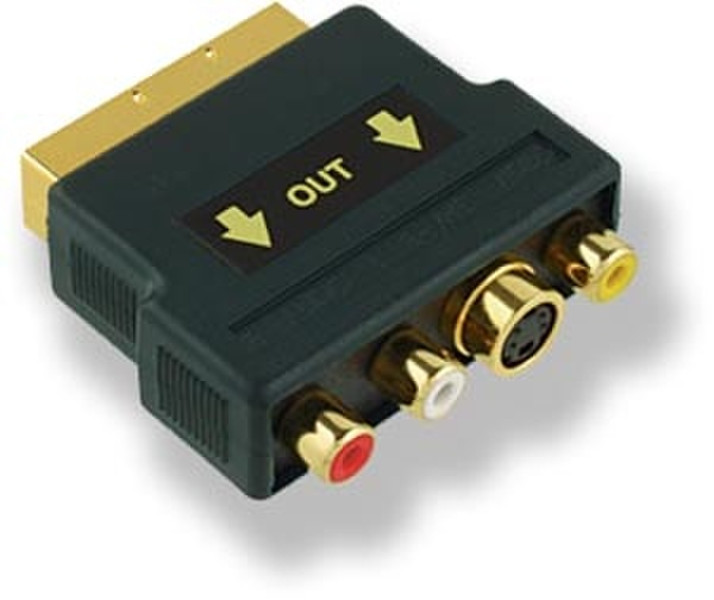 Eagle 3083332 Scart RCA, S-VHS Черный кабельный разъем/переходник