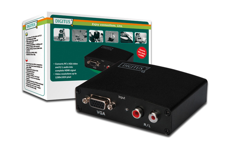 Digitus VGA/Audio - HDMI Converter 1280 x 1024пикселей