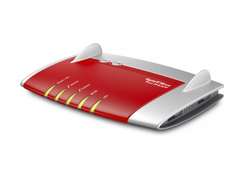 AVM FRITZ!Box 7390, DE Dual-Band (2,4 GHz/5 GHz) Gigabit Ethernet 3G Rot, Silber WLAN-Router