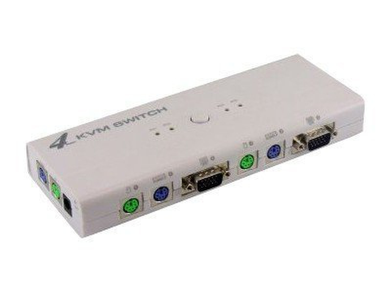 Ultron KVM Switch 4-Port PS2 Weiß Tastatur/Video/Maus (KVM)-Switch