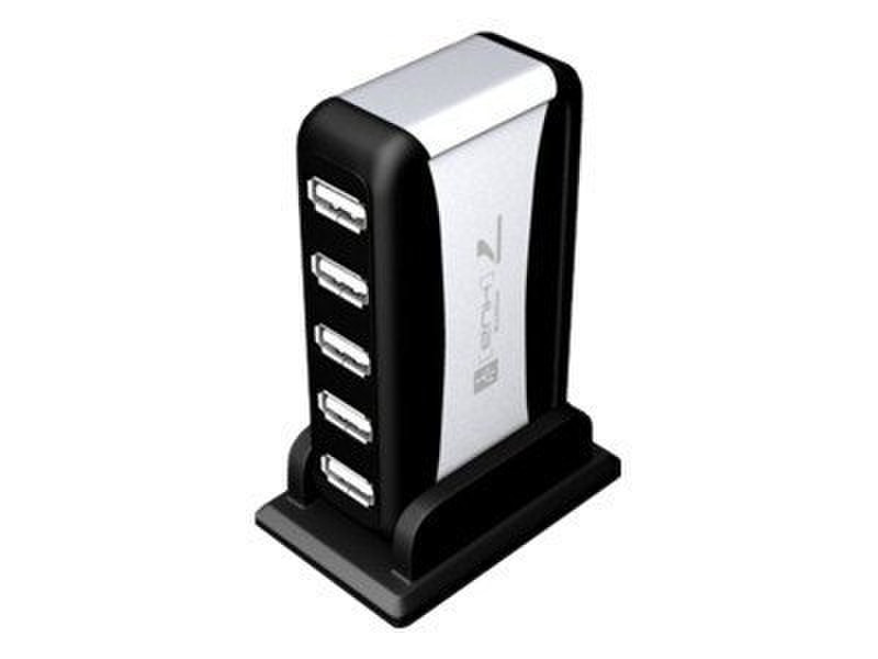 Ultron USB-Hub 7 Port 480Мбит/с Черный, Белый хаб-разветвитель