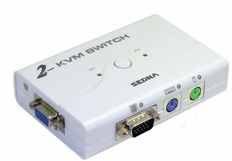 Ultron KVM Switch 2-Port PS2 Weiß Tastatur/Video/Maus (KVM)-Switch