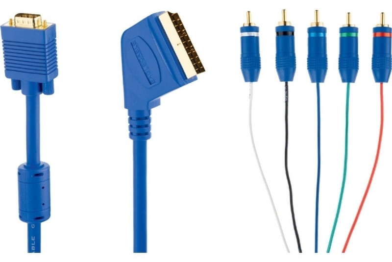 Eagle 31343601 5м SCART (21-pin) Синий адаптер для видео кабеля