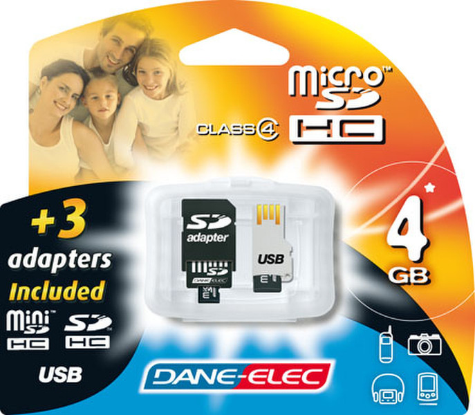 Dane-Elec micro SD 4GB 4GB MicroSDHC memory card