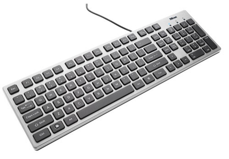 Trust Isla Keyboard ES USB QWERTY Белый клавиатура