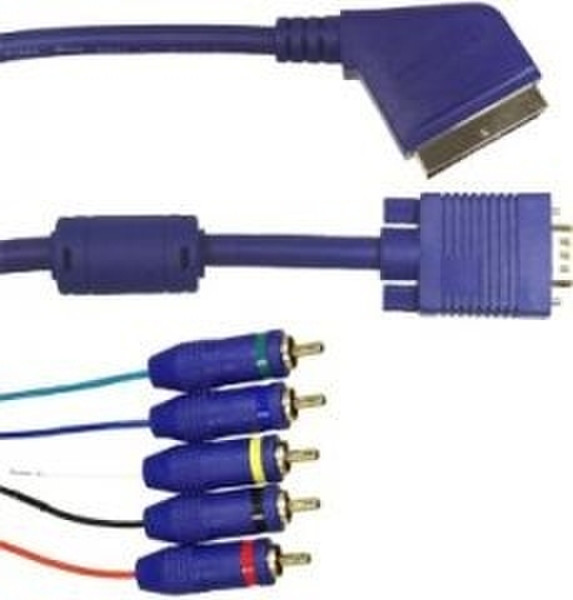 Eagle 31343605 5m SCART (21-pin) Blue video cable adapter