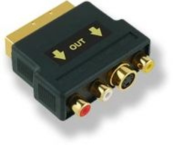 Eagle Scart-SVHS/RCA SVHS F/ 3x RCA F SCART Черный кабельный разъем/переходник