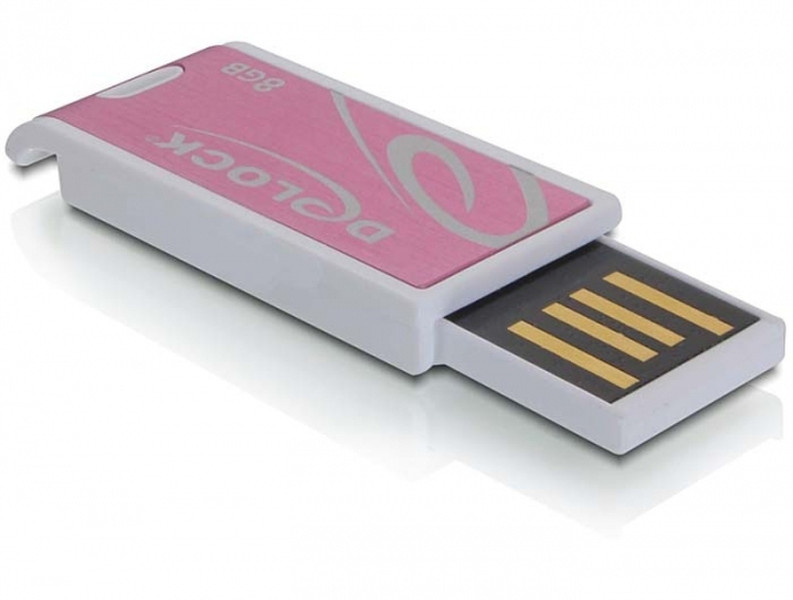 DeLOCK 8GB Mini Stick 8ГБ USB 2.0 Тип -A Розовый USB флеш накопитель