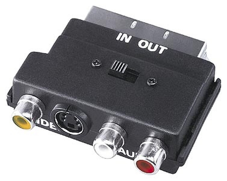Skymaster S-VHS adapter plug Scart 3x RCA/ S-VHS Черный кабельный разъем/переходник