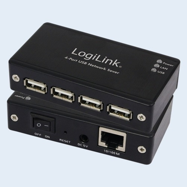LogiLink UA0079 480Мбит/с Черный хаб-разветвитель