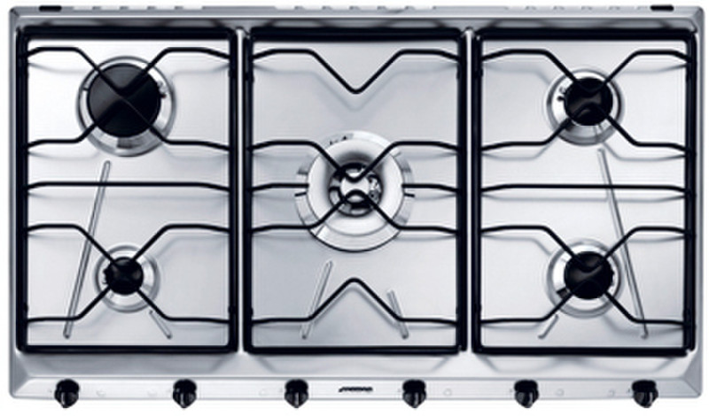 Smeg SRV596-5 Встроенный Gas hob Нержавеющая сталь плита