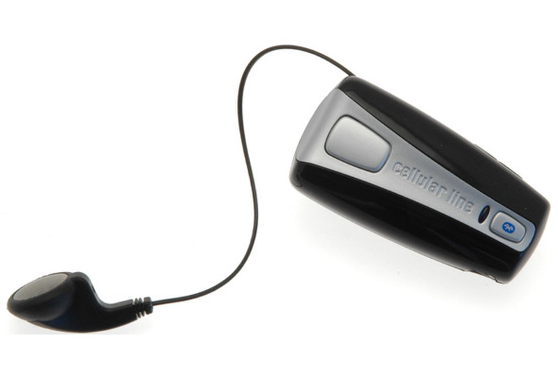 Cellular Line ROLLER CLIP HEADSET Monophon Bluetooth Schwarz, Silber Mobiles Headset