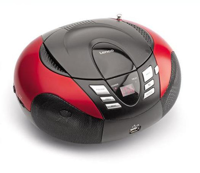 Lenco SCD-37 Portable CD player Black,Red