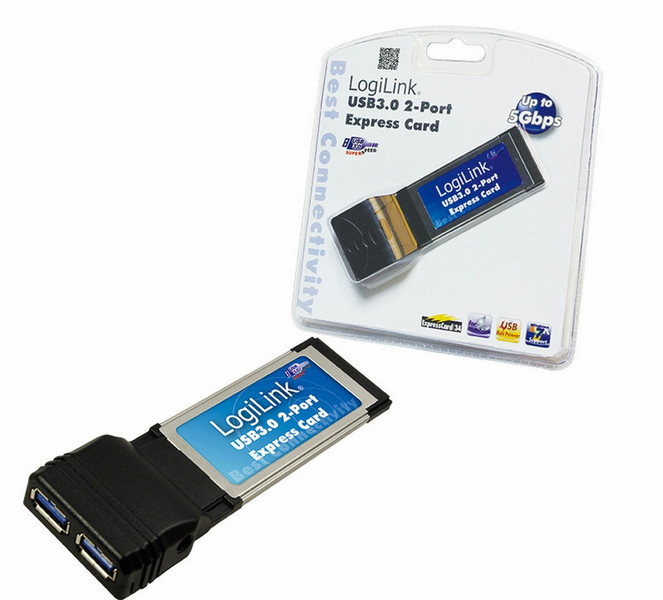 LogiLink Express Card - USB 3.0 2x USB 3.0 Schnittstellenkarte/Adapter