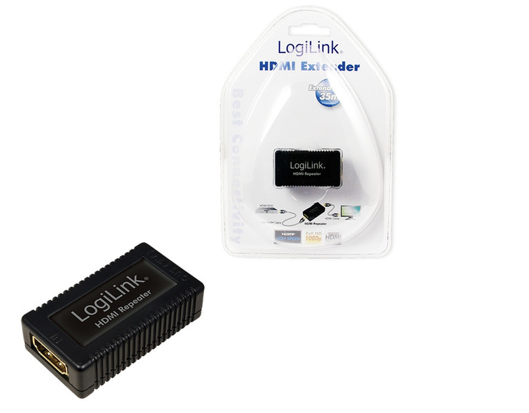LogiLink Video Repeater HDMI HDMI HDMI Black cable interface/gender adapter