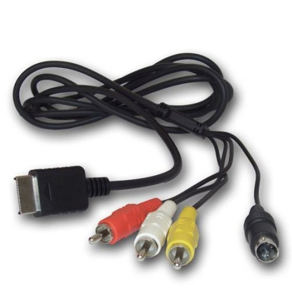 Gbooster PS2 S-AV cable 2м 4 x RCA Черный