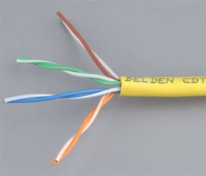 Belden UTP CAT5E 4PR 24AWG cable, yellow, 305m 305м Желтый сетевой кабель