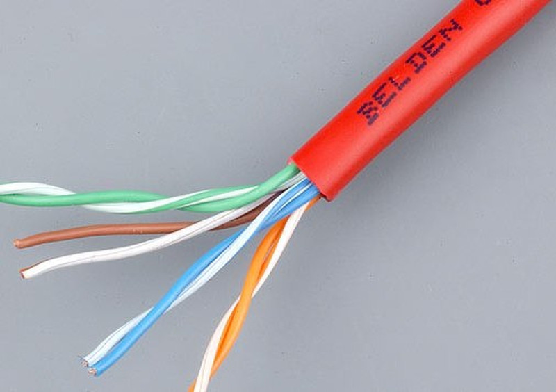 Belden UTP CAT5E 4PR 24AWG cable, red, 305m 305м Красный сетевой кабель