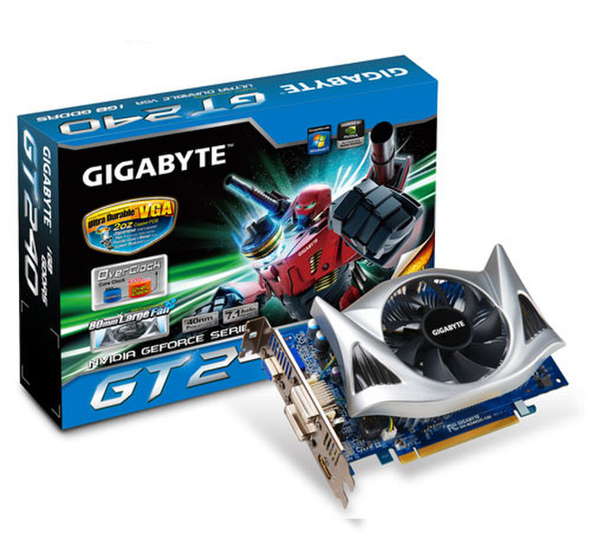 Gigabyte GV-N240OC-1GI GeForce GT 240 1GB GDDR5 Grafikkarte