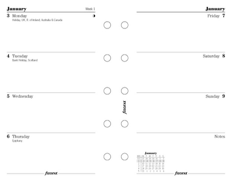Filofax Week On Two Pages Diary