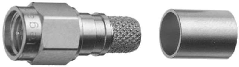 Telegärtner R-SMA Straight Plug G30 (1.5/3.8); H 155 solder/crimp coaxial connector