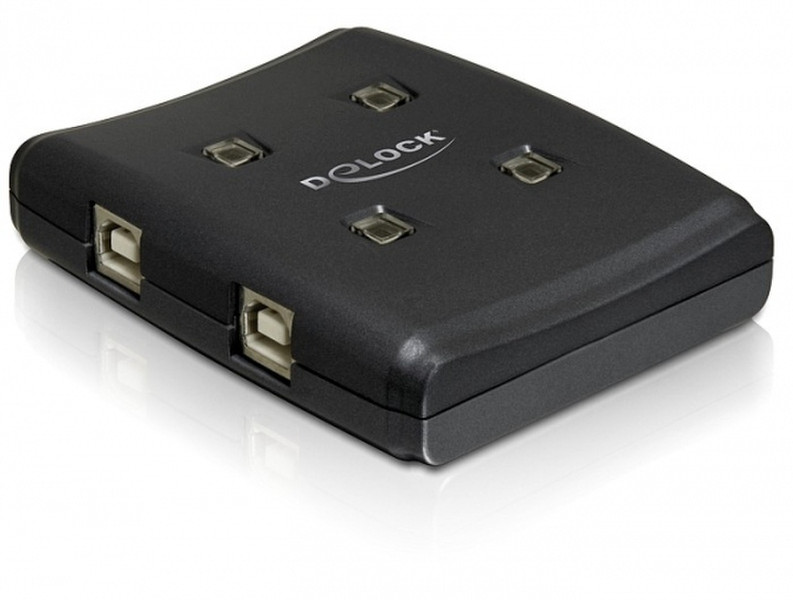 DeLOCK USB 2.0 Sharing Switch 4 - 1 USB-A 4 x USB-B Черный кабельный разъем/переходник
