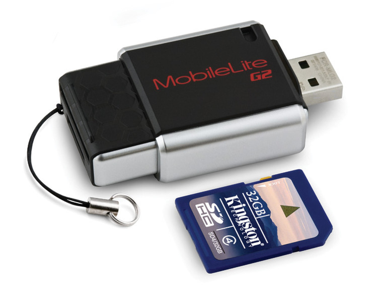 Kingston Technology USB 2.0 Card reader + 32GB SDHC USB 2.0 Черный устройство для чтения карт флэш-памяти