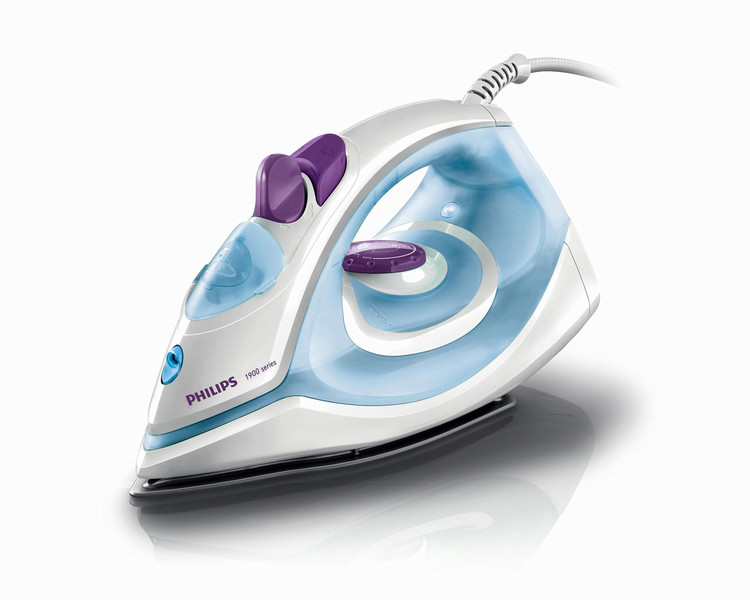 Philips 1900 series GC1905/01 Steam iron Aluminium soleplate 1400W Blue,Violet,White iron