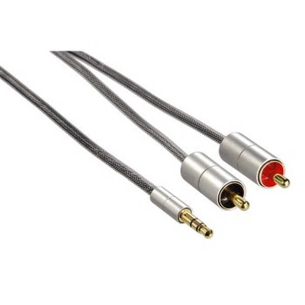 Hama 00080864 1m 3.5mm 2 x RCA Silber Audio-Kabel