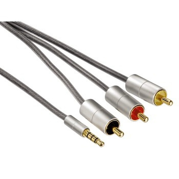 Hama 00080858 2m 3.5mm 3 x RCA Silber Videokabel-Adapter