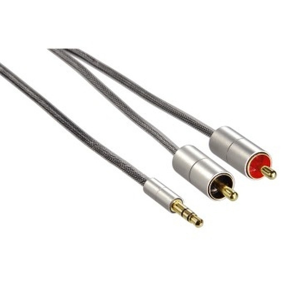 Hama 00080865 2m 3.5mm 2 x RCA Silber Audio-Kabel