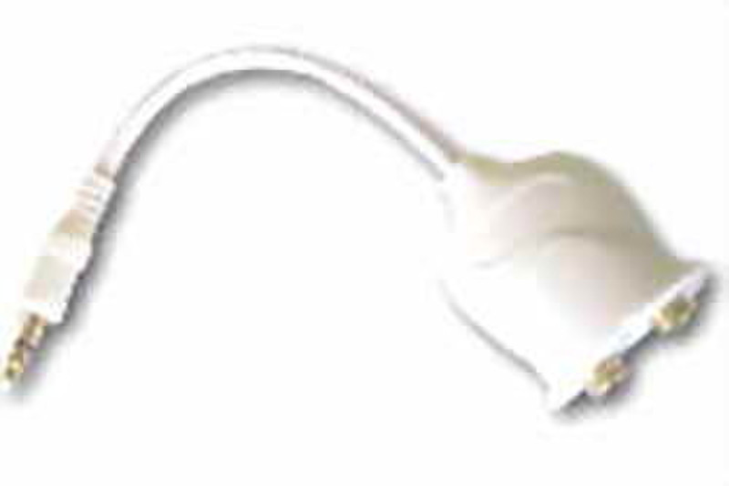 Aquip Audio Split-Adapter 3,5 mm 2 x 3.5 mm Weiß Kabelschnittstellen-/adapter