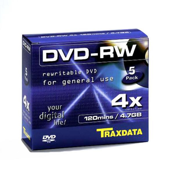 Traxdata DVD-RW 5pk 4.7GB DVD-RW 5pc(s)