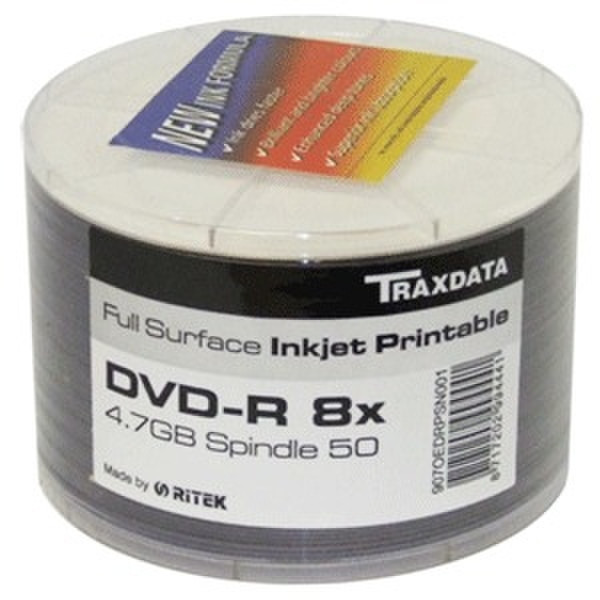 Traxdata DVD-R Printable 8x 4.7GB DVD-R 50Stück(e)