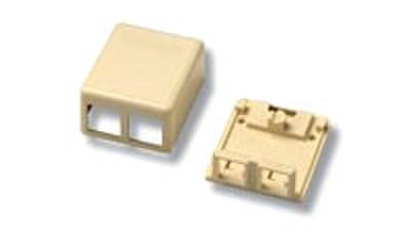 TE Connectivity Dual Port Modular Jack Box Beige outlet box