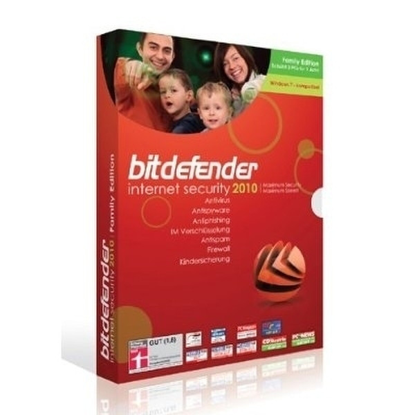 SOFTWIN BitDefender Internet Security 2010 3user(s) 1year(s) German