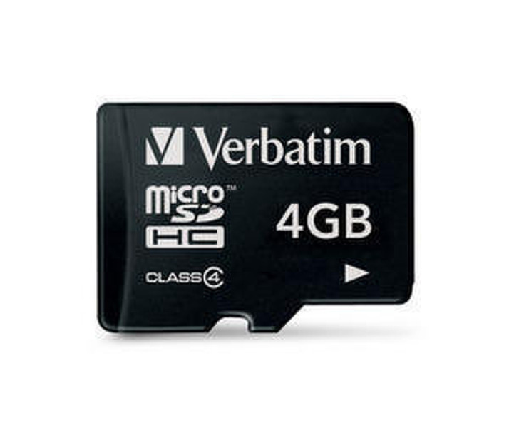 Verbatim Micro SDHC 4GB - Class 4 4GB MicroSDHC memory card